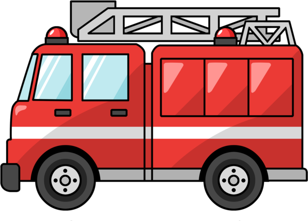 The Old Fire Station Nursery Official Logo, a red fire station truck in side profile.